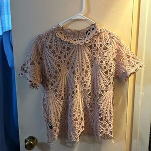Large pink see through blouse worn once